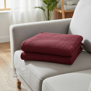 Bavlna s vaflovou vazbou bordeaux