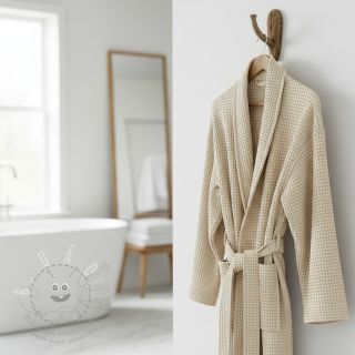 Bavlna s vaflovou vazbou light sand