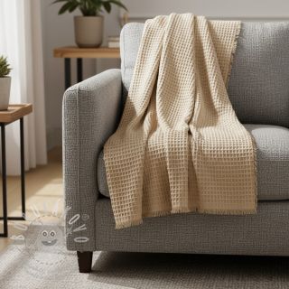 Bavlna s vaflovou vazbou light sand