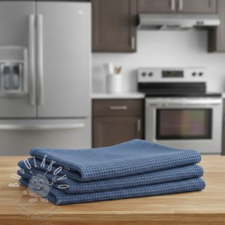 Bavlna s vaflovou vazbou jeans