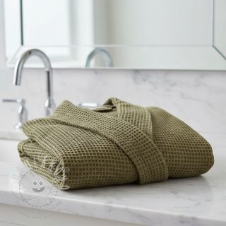 Bavlna s vaflovou vazbou moss green