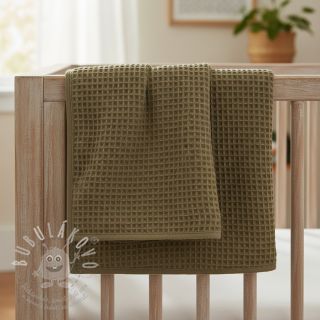 Bavlna s vaflovou vazbou moss green