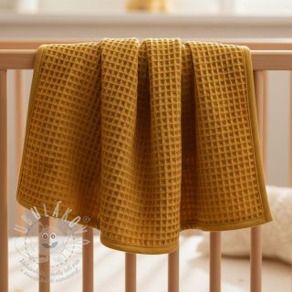 Bavlna s vaflovou vazbou ochre