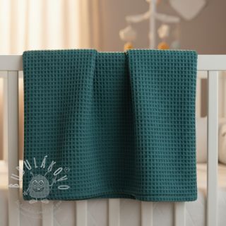 Bavlna s vaflovou vazbou petrol