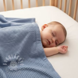 Bavlna s vaflovou vazbou blue