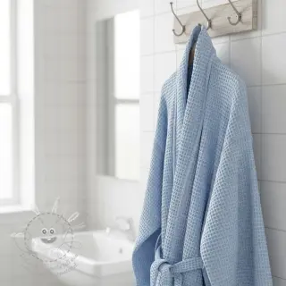Bavlna s vaflovou vazbou light blue