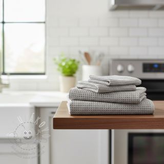 Bavlna s vaflovou vazbou light grey