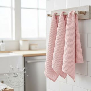 Bavlna s vaflovou vazbou light rose