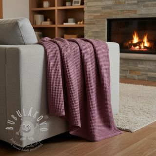 Bavlna s vaflovou vazbou mauve