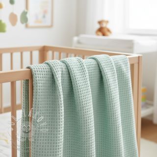 Bavlna s vaflovou vazbou mint