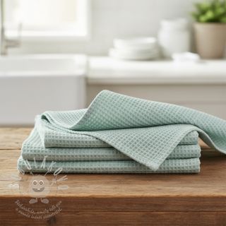 Bavlna s vaflovou vazbou mint