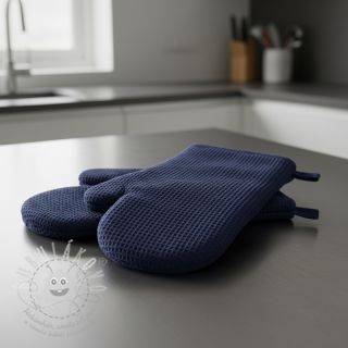 Bavlna s vaflovou vazbou navy