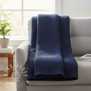 Bavlna s vaflovou vazbou navy