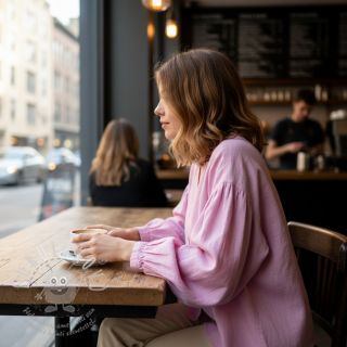 Len předepraný 170 g baby pink