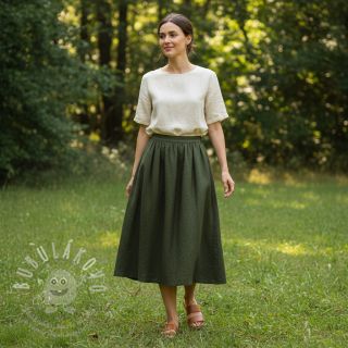 Len předepraný 170 g army green