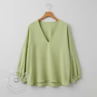 Dvojitá gázovina/mušelín soft green