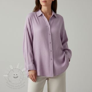 Dvojitá gázovina/mušelín soft lilac ORGANIC