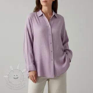 Dvojitá gázovina/mušelín soft lilac ORGANIC
