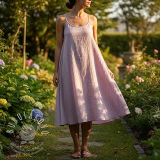 Dvojitá gázovina/mušelín soft lilac ORGANIC