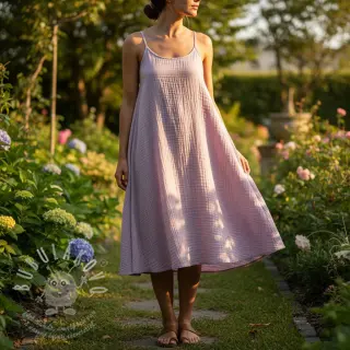 Dvojitá gázovina/mušelín soft lilac ORGANIC