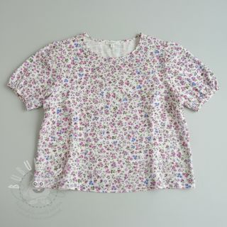 Dvojitá gázovina/mušelín Flower Michaela off white digital print