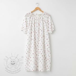 Dvojitá gázovina/mušelín Fruits cherry white