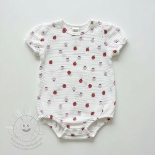 Dvojitá gázovina/mušelín Fruits apple white