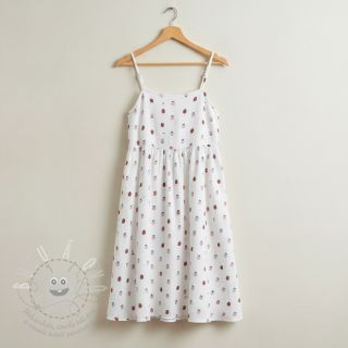 Dvojitá gázovina/mušelín Fruits apple white