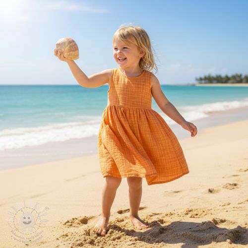 Dvojitá gázovina/mušelín Vintage orange