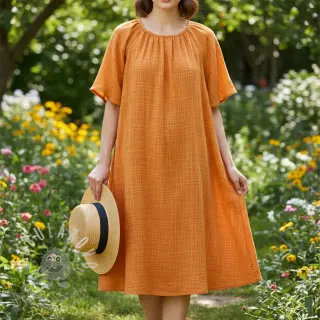 Dvojitá gázovina/mušelín Vintage orange