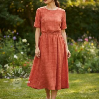 Dvojitá gázovina/mušelín Vintage red