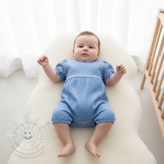 Dvojitá gázovina/mušelín royal blue ORGANIC