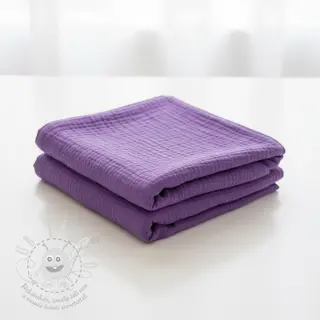 Dvojitá gázovina/mušelín violet ORGANIC