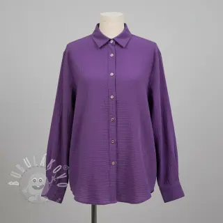 Dvojitá gázovina/mušelín violet ORGANIC