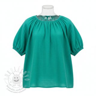 Dvojitá gázovina/mušelín dark teal ORGANIC