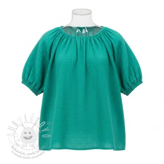Dvojitá gázovina/mušelín dark teal ORGANIC