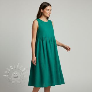 Dvojitá gázovina/mušelín dark teal ORGANIC