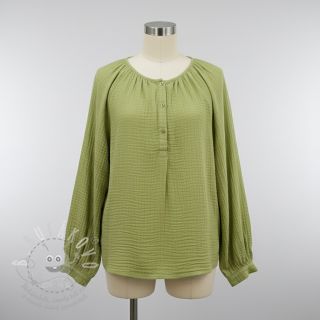 Dvojitá gázovina/mušelín old lime ORGANIC