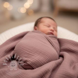 Dvojitá gázovina/mušelín light lilac ORGANIC