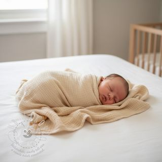 Dvojitá gázovina/mušelín cream ORGANIC