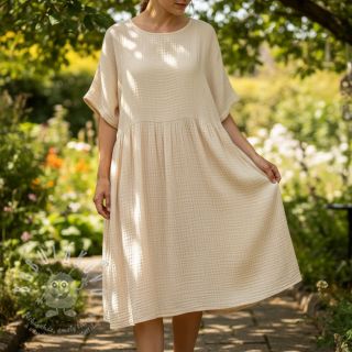 Dvojitá gázovina/mušelín cream ORGANIC