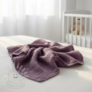 Dvojitá gázovina/mušelín lilac ORGANIC