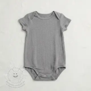 Dvojitá gázovina/mušelín grey ORGANIC