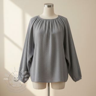 Dvojitá gázovina/mušelín grey ORGANIC