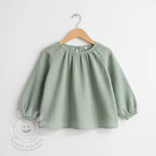 Dvojitá gázovina/mušelín dark mint ORGANIC