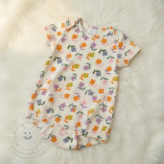 Dvojitá gázovina/mušelín Retro flowie ecru