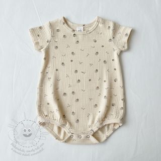 Dvojitá gázovina/mušelín Flowers SIMPLY NATURAL digital print ORGANIC