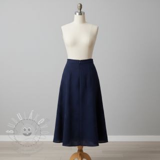 Dvojitá gázovina/mušelín EMBROIDERY Flowers navy