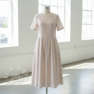 Dvojitá gázovina/mušelín YARN DYED Thin strip mauve