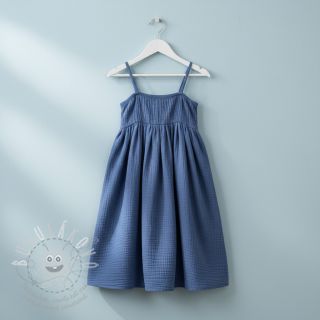 Dvojitá gázovina/mušelín midnight blue